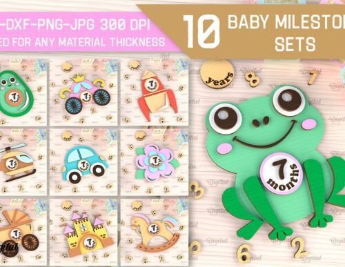 Paquete De Tarjetas De Hitos Del Bebe Creativo Digital